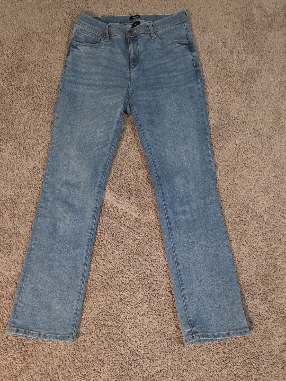 Express Women's Light Blue Straight Leg Jeans